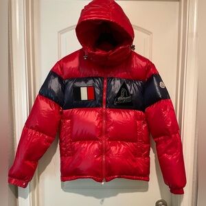 Moncler Gary Men Red and Navy Quilted jacket